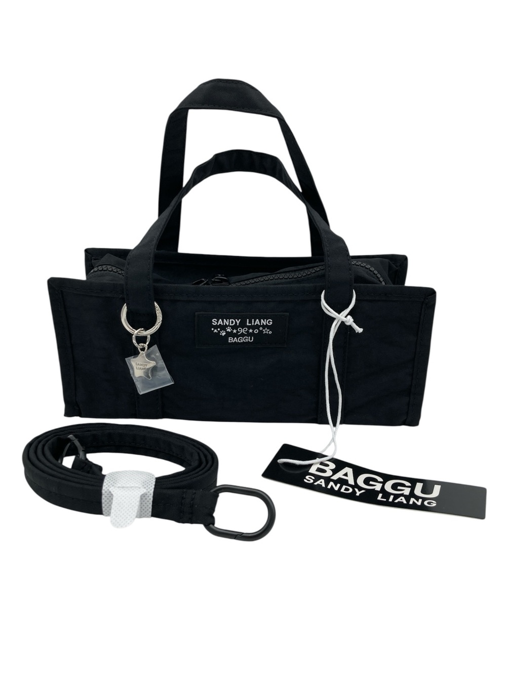 NWT BAGGU x Sandy Liang Black Mini Nylon Market Bag